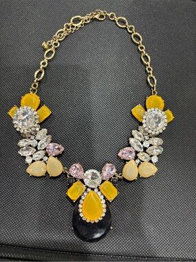Yellow Multi-Stone Statement Necklace